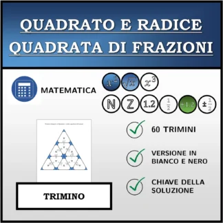 Trimino: Quadrato e radice quadrata di frazioni