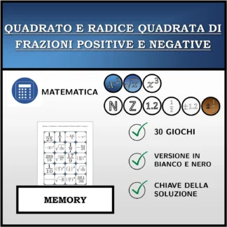 Memory: Quadrato e radice quadrata di frazioni positive e negative