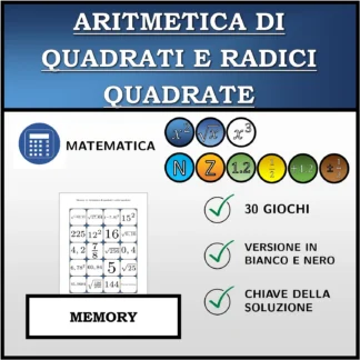 Memory: Aritmetica di quadrati e radici quadrate