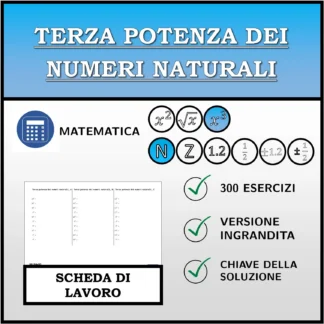 Scheda di lavoro: Terza potenza dei numeri naturali