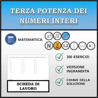 Scheda di lavoro: Terza potenza dei numeri interi