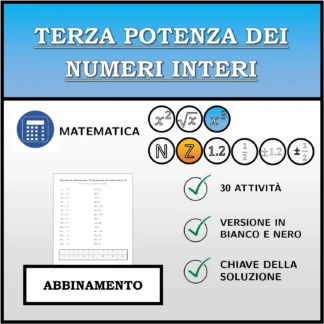Esercizio di abbinamento: Terza potenza dei numeri interi