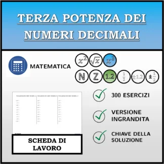 Scheda di lavoro: Terza potenza dei numeri decimali