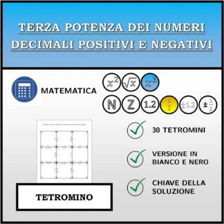 Tetramino: Terza potenza dei numeri decimali positivi e negativi