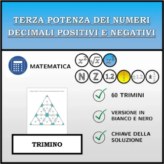 Trimino: Terza potenza dei numeri decimali positivi e negativi