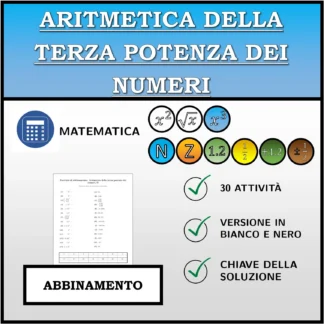 Esercizio di abbinamento: Aritmetica della terza potenza dei numeri