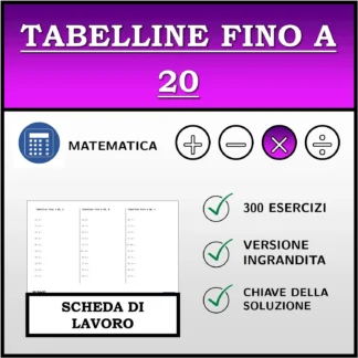 Scheda di lavoro: Tabelline fino a 20