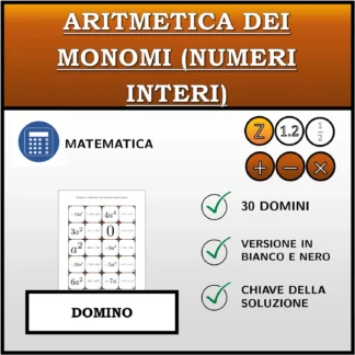 Domino: Aritmetica dei monomi (numeri interi)