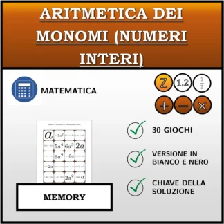 Memory: Aritmetica dei monomi (numeri interi)