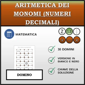 Domino: Aritmetica dei monomi (numeri decimali)