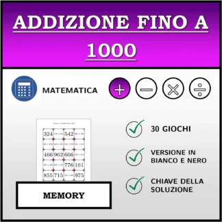 Memory: Addizione fino a 1000