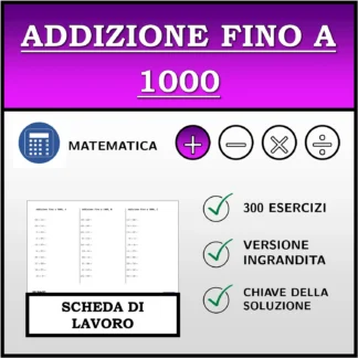 Scheda di lavoro: Addizione fino a 1000