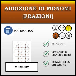 Memory: Addizione di monomi (frazioni)