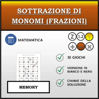 Memory: Sottrazione di monomi (frazioni)