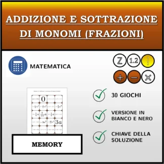 Memory: Addizione e sottrazione di monomi (frazioni)