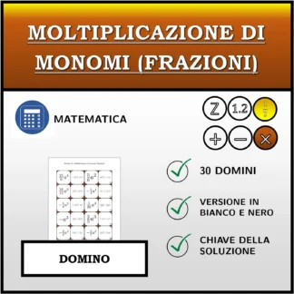 Domino: Moltiplicazione di monomi (frazioni)