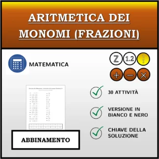 Esercizio di abbinamento: Aritmetica dei monomi (frazioni)