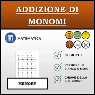 Memory: Addizione di monomi
