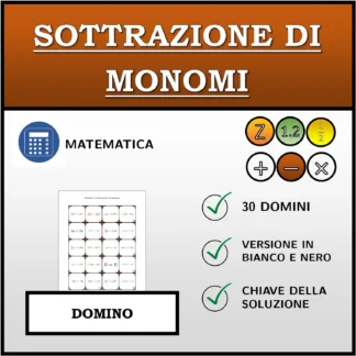 Domino: Sottrazione di monomi