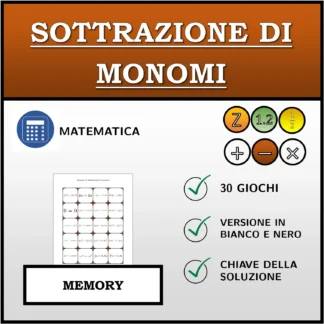 Memory: Sottrazione di monomi