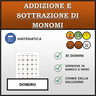 Domino: Addizione e sottrazione di monomi