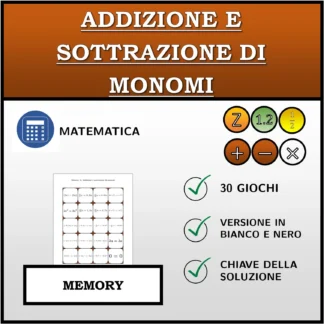 Memory: Addizione e sottrazione di monomi