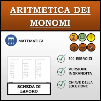 Scheda di lavoro: Aritmetica dei monomi