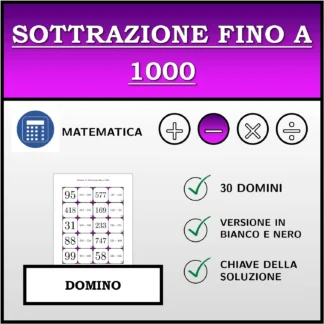 Domino: Sottrazione fino a 1000