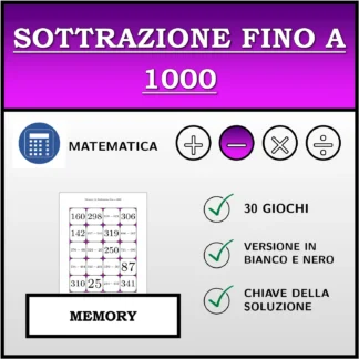 Memory: Sottrazione fino a 1000