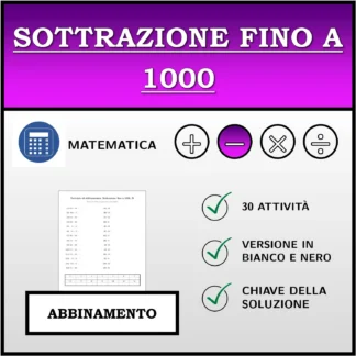 Esercizio di abbinamento: Sottrazione fino a 1000