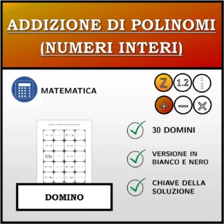Domino: Addizione di polinomi (numeri interi)