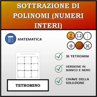 Tetramino: Sottrazione di polinomi (numeri interi)