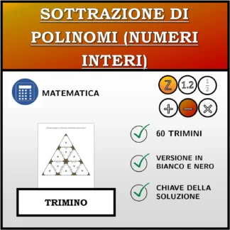 Trimino: Sottrazione di polinomi (numeri interi)