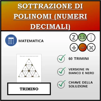 Trimino: Sottrazione di polinomi (numeri decimali)