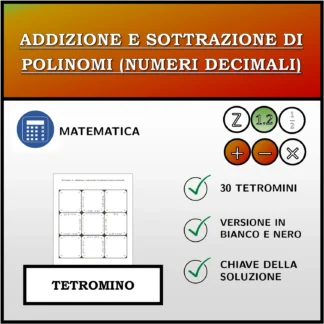 Tetramino: Addizione e sottrazione di polinomi (numeri decimali)
