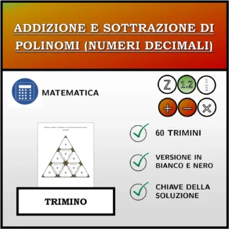 Trimino: Addizione e sottrazione di polinomi (numeri decimali)
