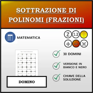 Domino: Sottrazione di polinomi (frazioni)