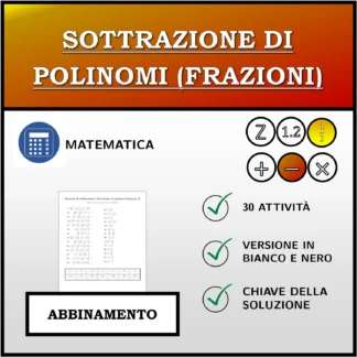 Esercizio di abbinamento: Sottrazione di polinomi (frazioni)