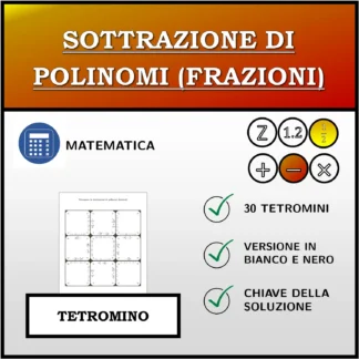Tetramino: Sottrazione di polinomi (frazioni)
