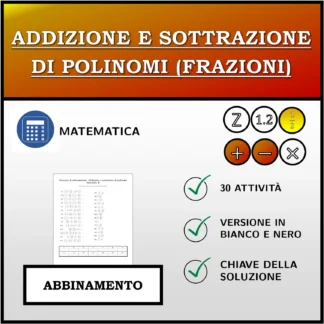 Esercizio di abbinamento: Addizione e sottrazione di polinomi (frazioni)
