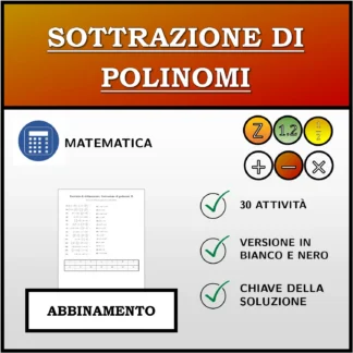 Esercizio di abbinamento: Sottrazione di polinomi