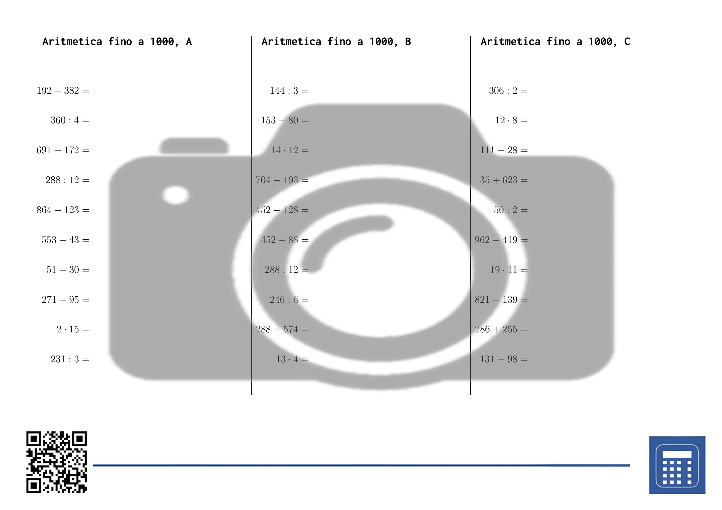 Scheda di lavoro: Aritmetica fino a 1000 - immagine 2