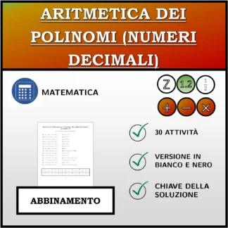 Esercizio di abbinamento: Aritmetica dei polinomi (numeri decimali)