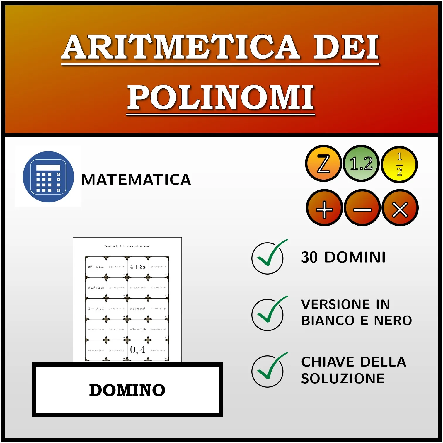 Domino: Aritmetica dei polinomi