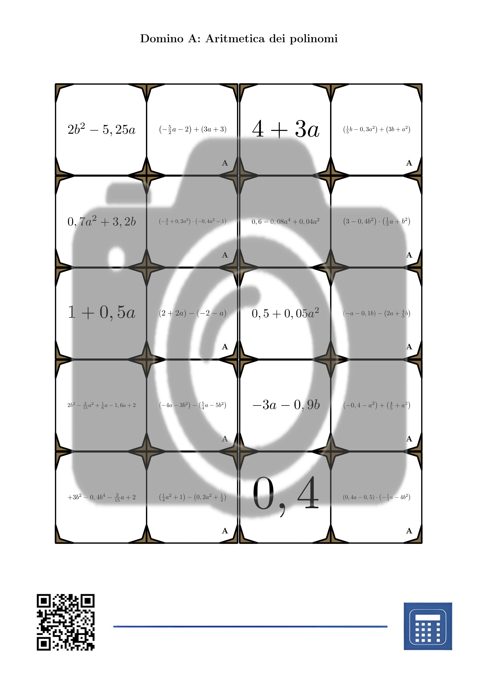 Domino: Aritmetica dei polinomi - immagine 2