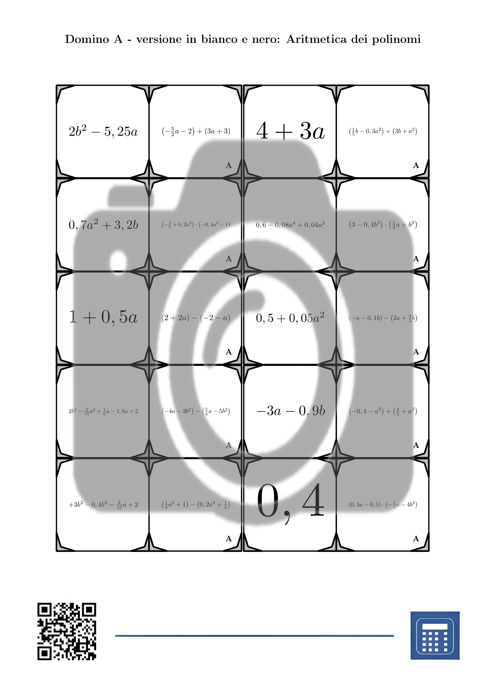 Domino: Aritmetica dei polinomi - immagine 3