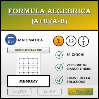 Memory: Formula algebrica (A+B)(A-B), semplificazione (numeri interi)