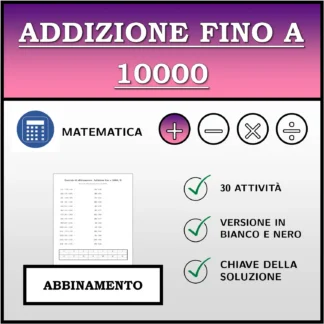 Esercizio di abbinamento: Addizione fino a 10000