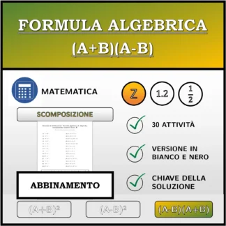 Esercizio di abbinamento: Formula algebrica (A+B)(A-B), scomposizione (numeri interi)