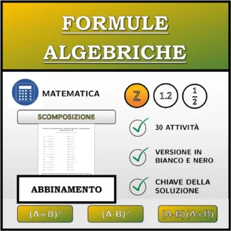 Esercizio di abbinamento: Formule algebriche, scomposizione (numeri interi)